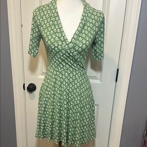 Boden Green Floral Wrap Dress size 2